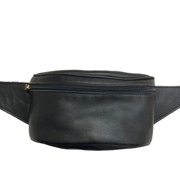 Coach Rare Vintage Belt Bag Fanny Pack Black Leather 0515